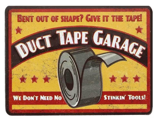 Duct Tape Garage Embossed Metal Magnet