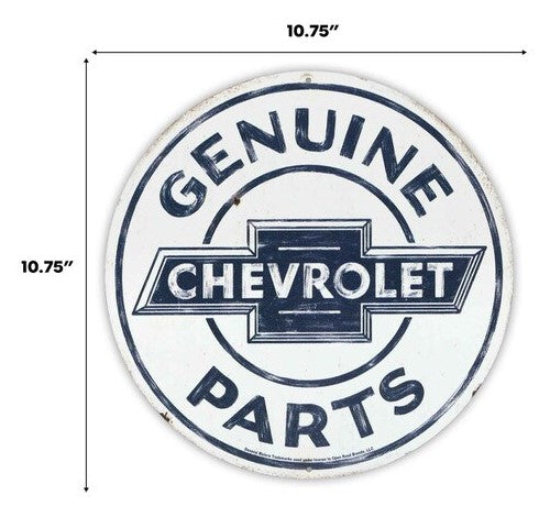 Chevrolet Genuine Parts Round Metal Sign