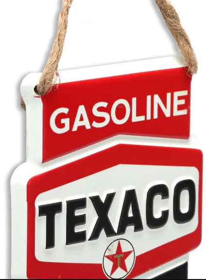 Texaco Motor Oil Shield Hanging Metal Sign