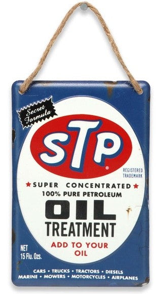 STP Oil Treatment Hanging Metal Sign