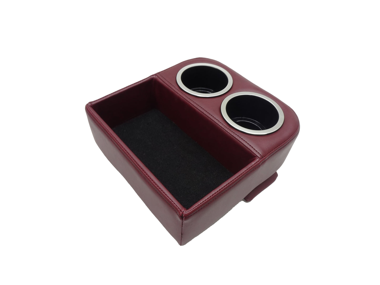 Custom Short Floor Console Deluxe, 2 Chrome Trim Cupholders and Storage Tray