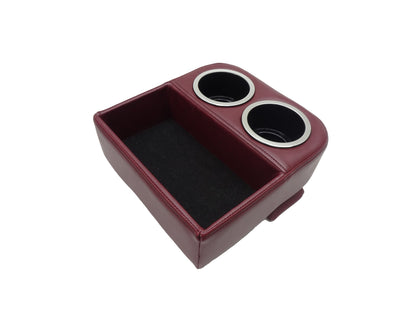 Custom Short Floor Console Deluxe, 2 Chrome Trim Cupholders and Storage Tray