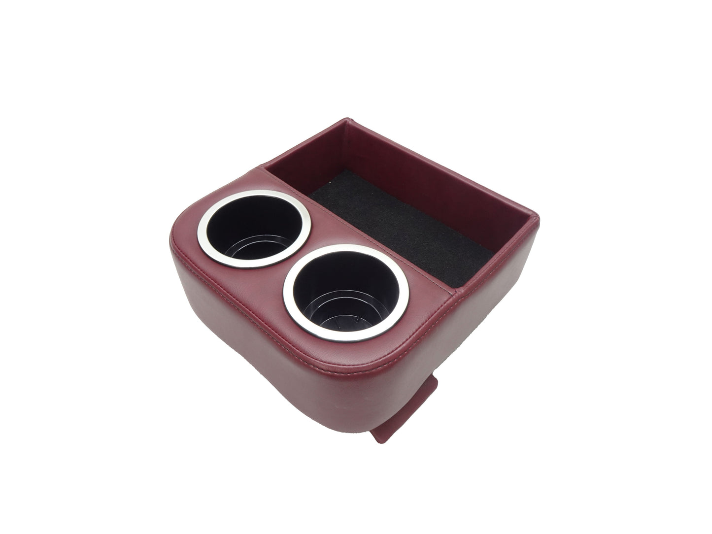 Custom Short Floor Console Deluxe, 2 Chrome Trim Cupholders and Storage Tray